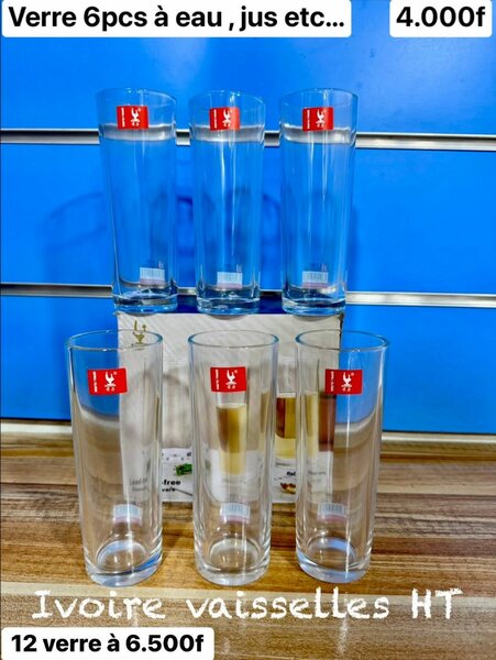 Verres à eau en verre - 6pcs