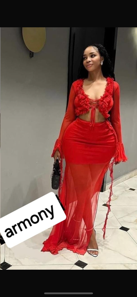 Robe longue rouge élégant