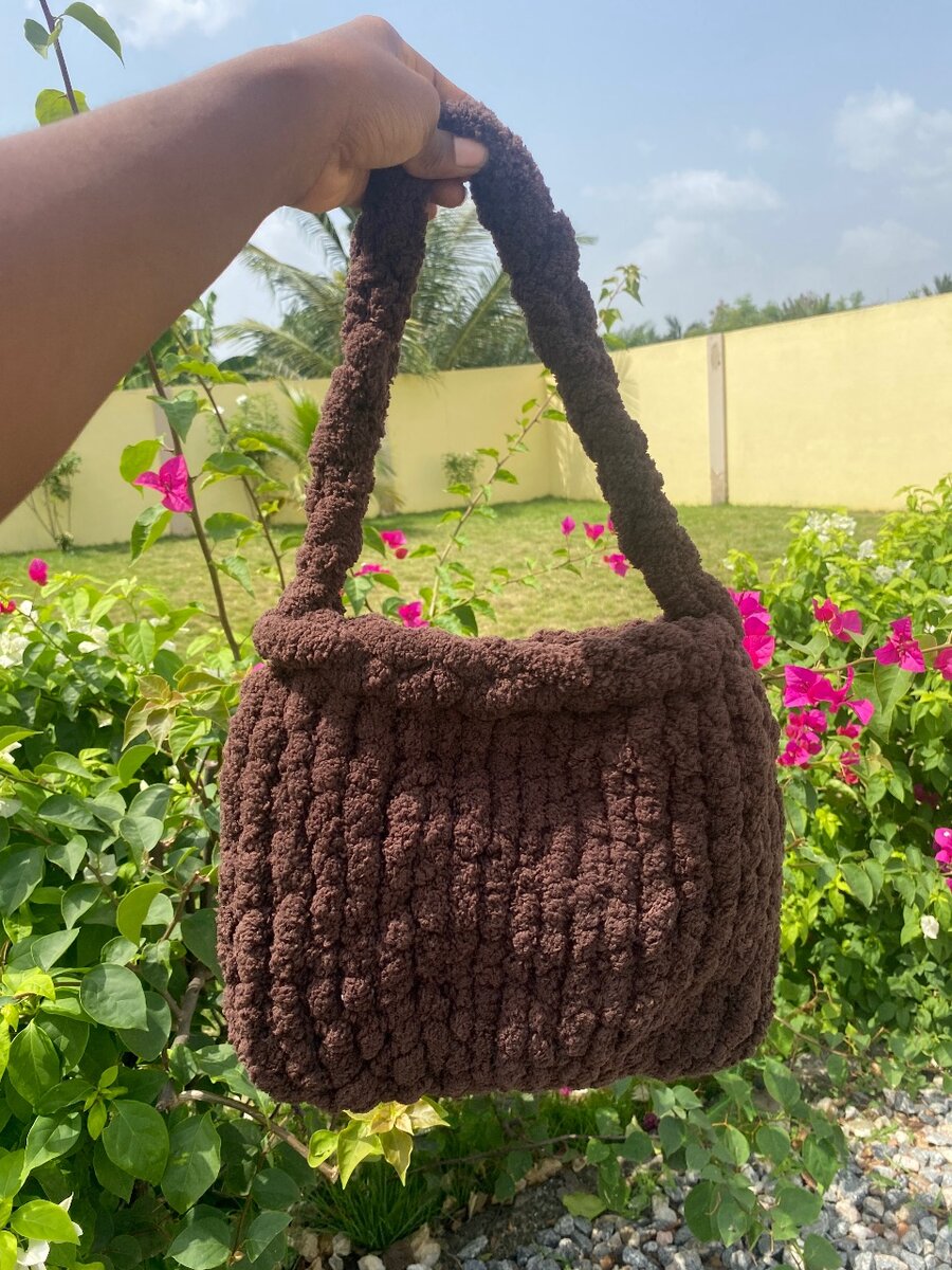Crochet fluffy bag