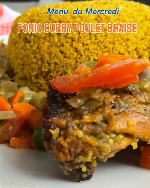 Fonio Curry Poulet Braisé