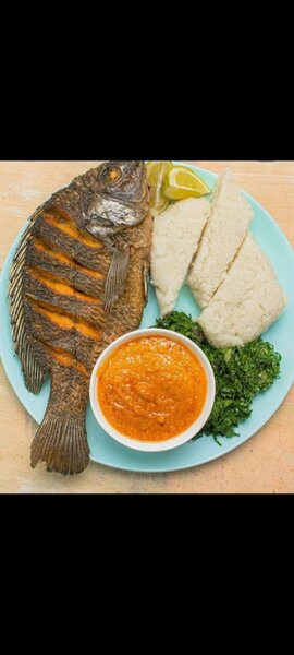 Poisson Grille-igname bouillie