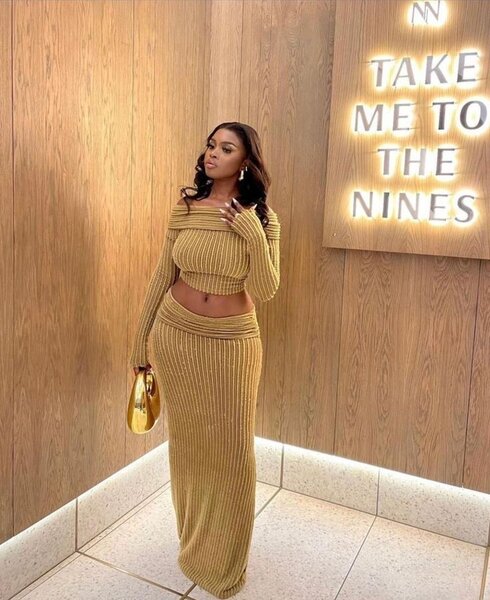 Ensemble élégant côtelé