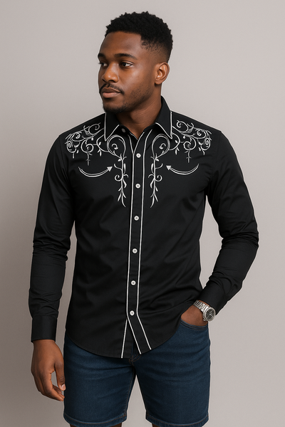 Chemise masculine brodée élégante