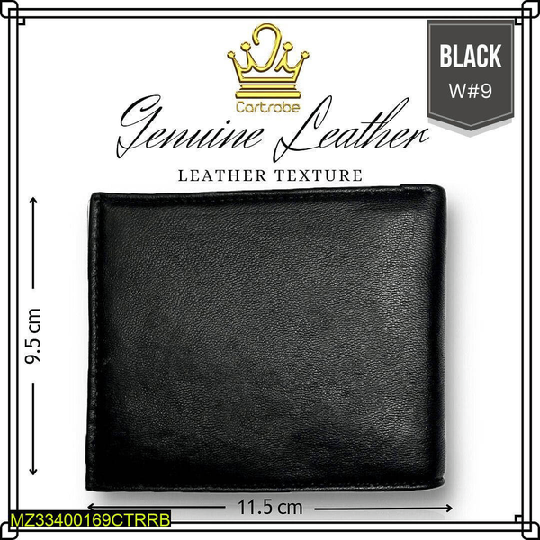 Man's leather plain Bifold Wallet