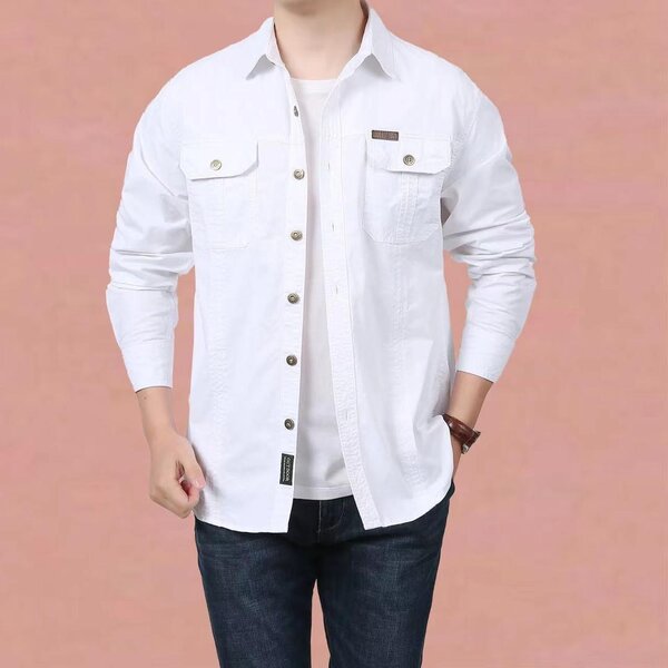Chemise casual homme à manches longues