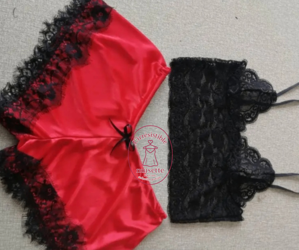 Ensemble lingerie satin dentelle