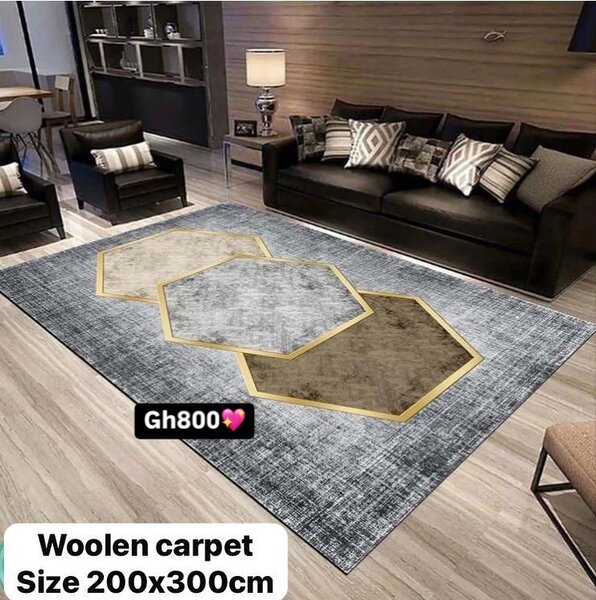 Beautiful and cozy patterned woolen carpet