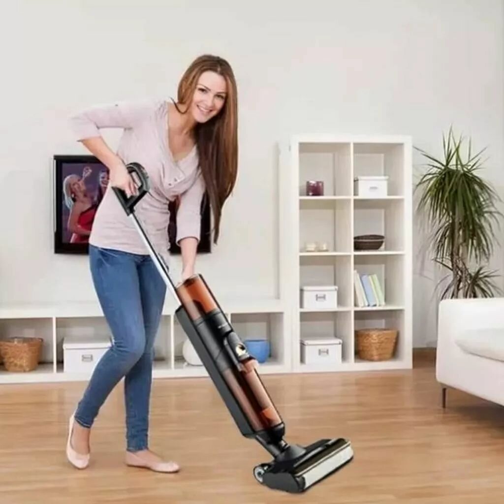 Аккумуляторный вертикальный пылесос SOKANY SK-13038 оранжевы