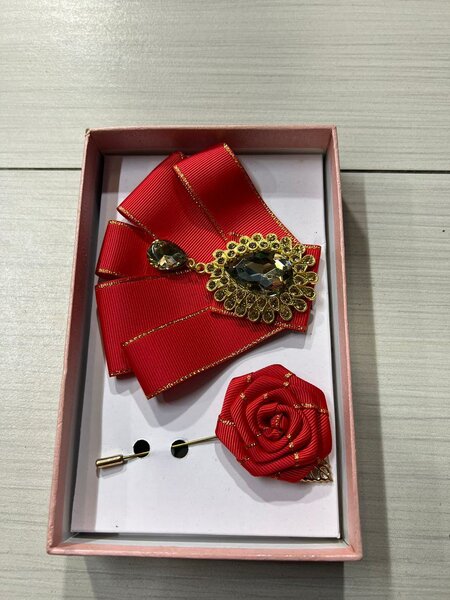 Elegant Bow Tie and Lapel Pin Set