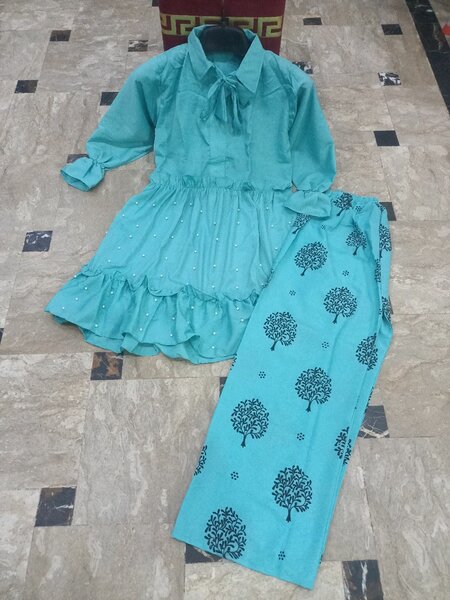 Luxry Grip silk motti work style frock and plazoo for girls