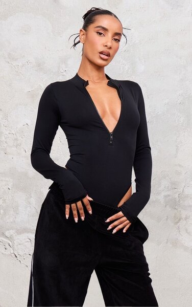 Body noir manches longues