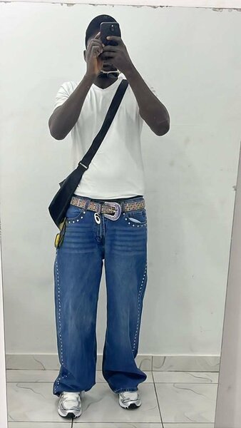 Jean baggy décontracté unisexe