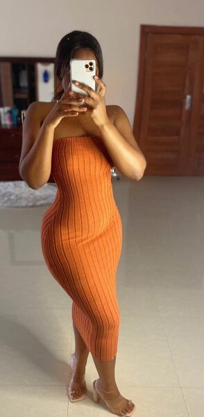 Shiny women's dress orange S,m,l,xl,2xl