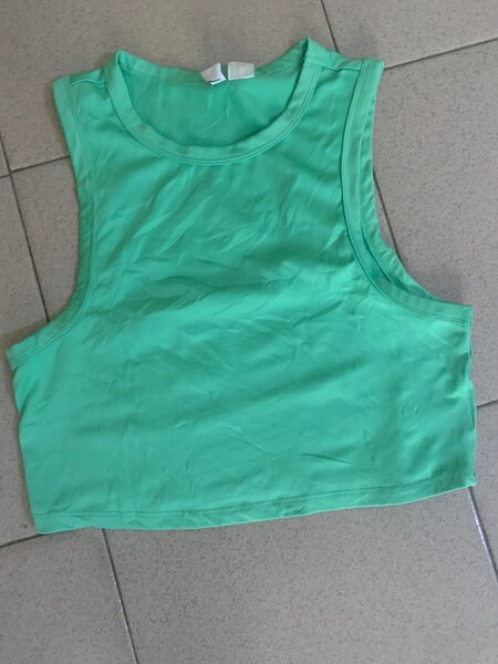 Débardeur court vert femme