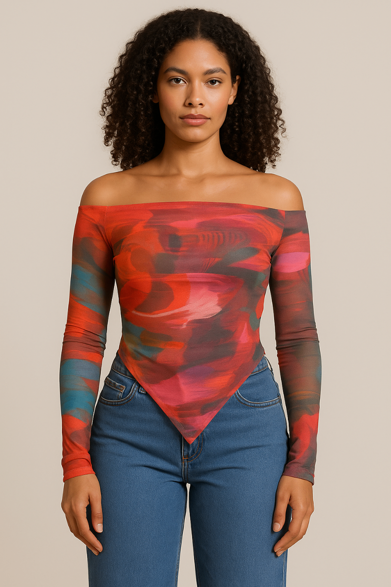 Top manches longues épaules dénudées