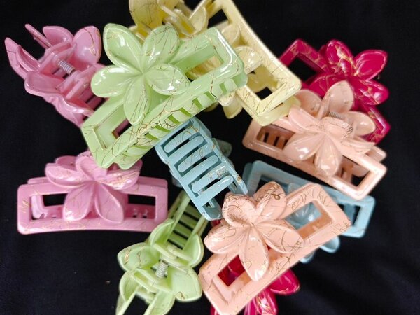 Pinces à cheveux fleurs colorées