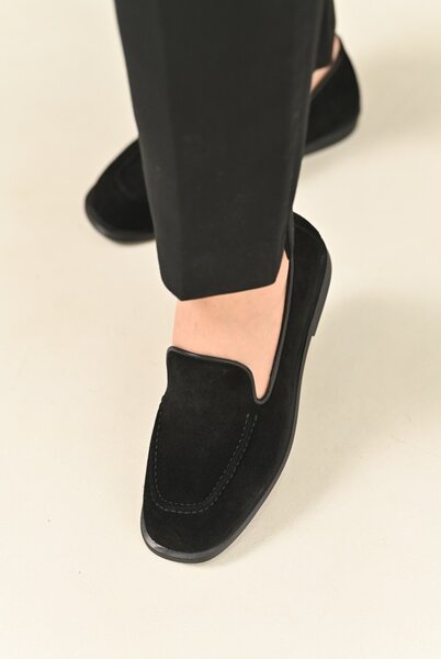 Лоферы из натуральной замши и кожи