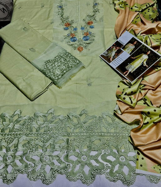 3 PCs Women's unstitched Dhanak Suit