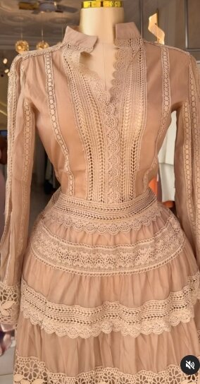 Charming women's dress color beige Size :8/10/12/14