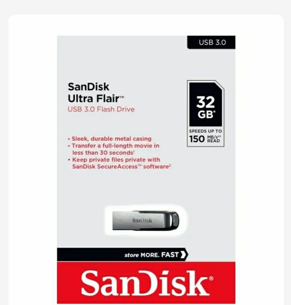 SANDISK PENDRIVE 32GB ULTRA FLAIR METAL USB 3.0