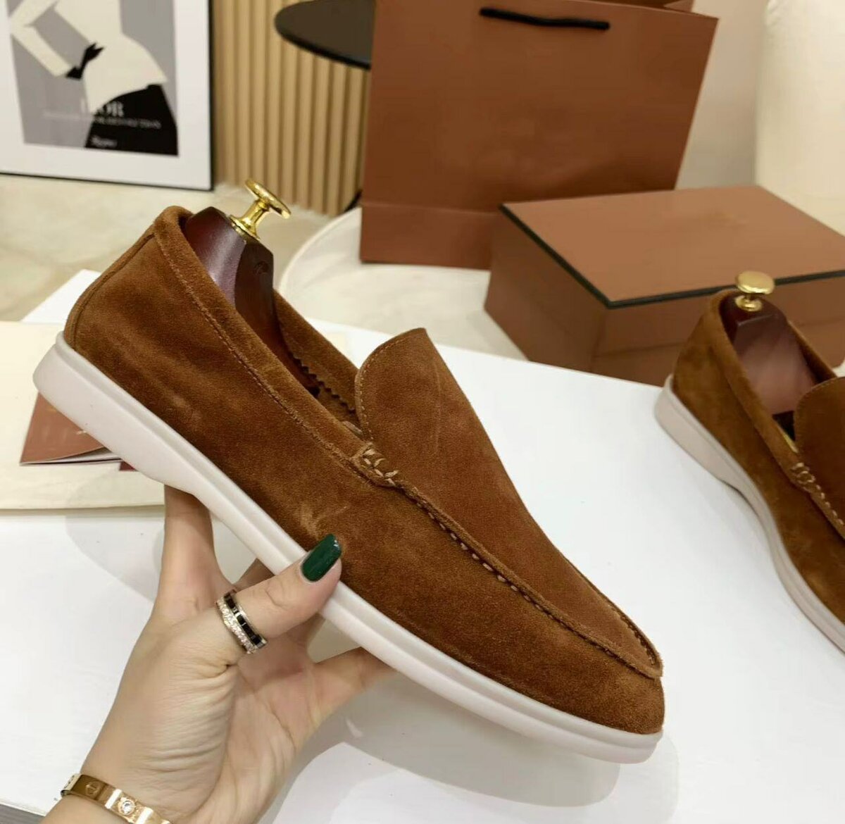 Mocassins en daim pour homme