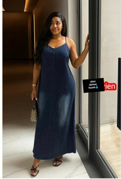 Robe longue en denim chic