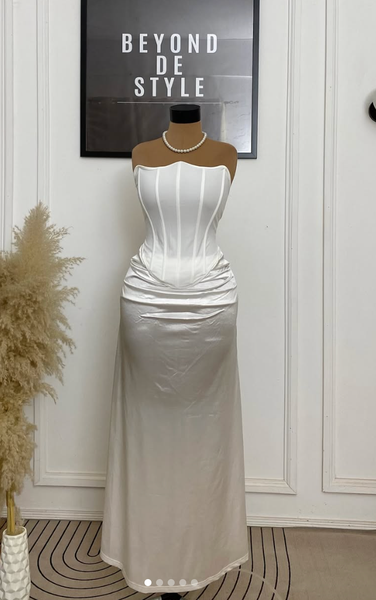 SWEET GIRL CORSET RUCHED DETAIL MIDI DRESS