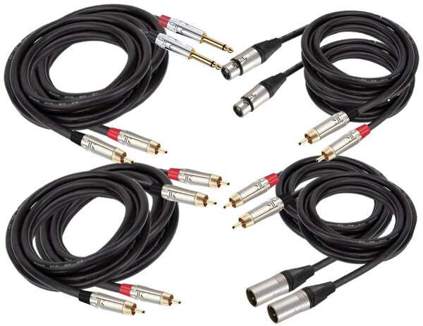 PAIR DURABLE STUDIO QUALITY RCA-XLR CABLE