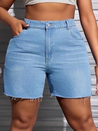 Denim jort shorts