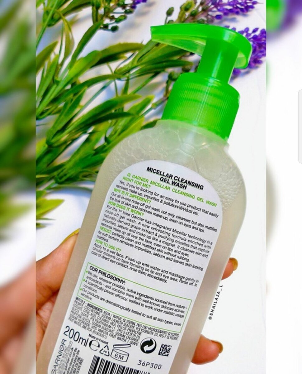 Garnier Micellar Cleanseing Gel facial Wash To Oily Skin