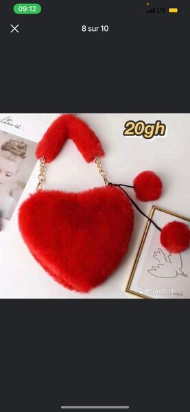 Sac cœur en peluche doux