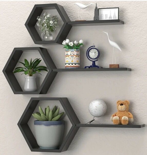 Étagères hexagonales murales