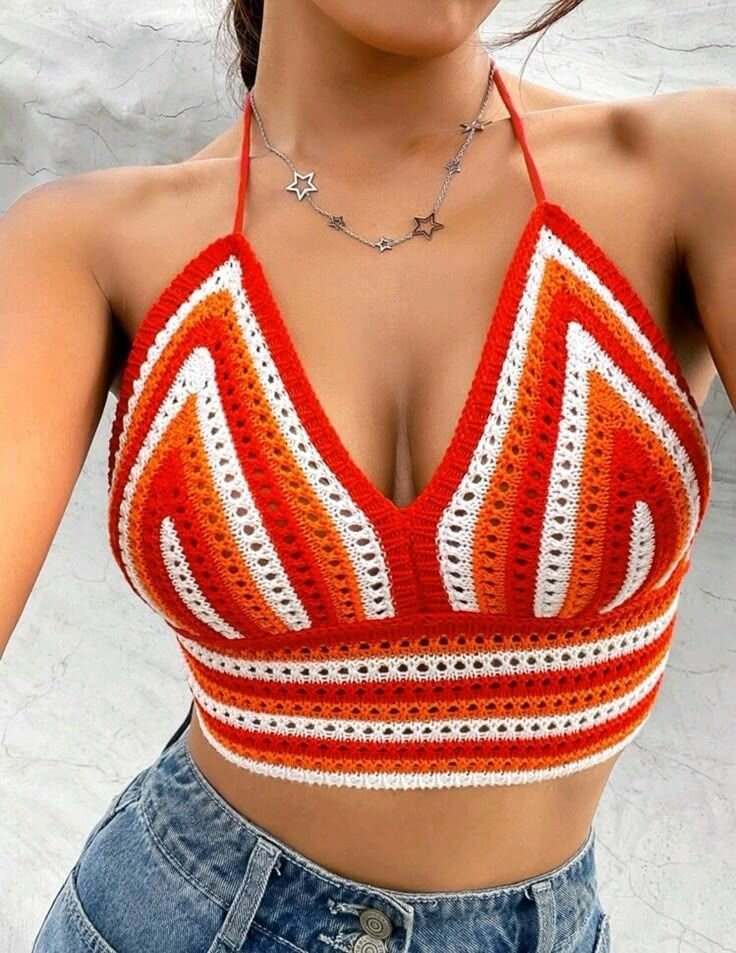 Top crochet élégant femme