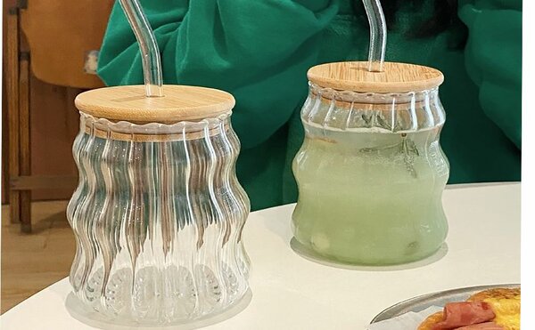 Glass Cup + Glass Straw