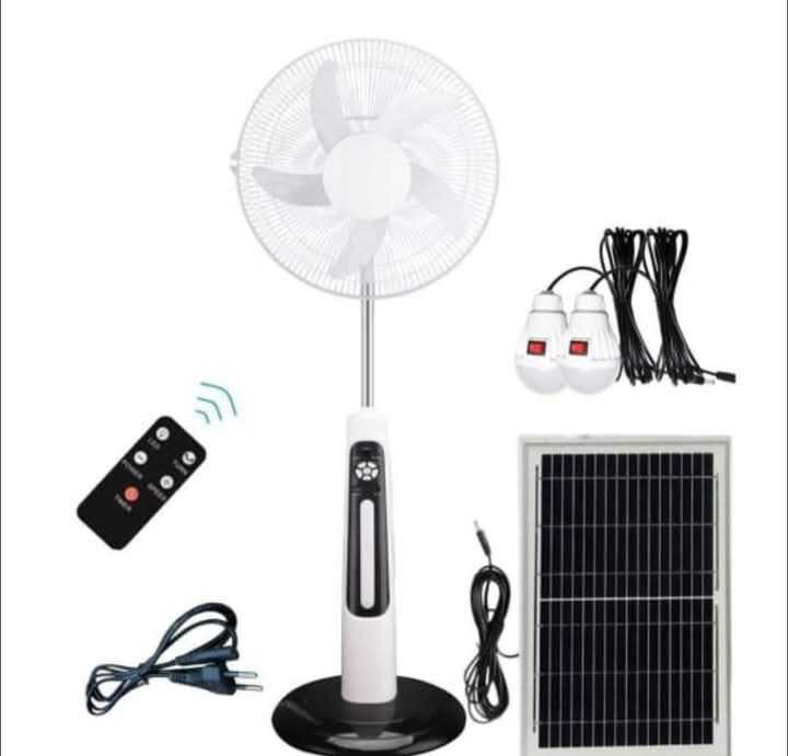 Solar Electric Rechargeable Fan 16inchs Remote control