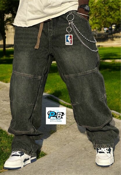 Jeans streetwear avec chaînes