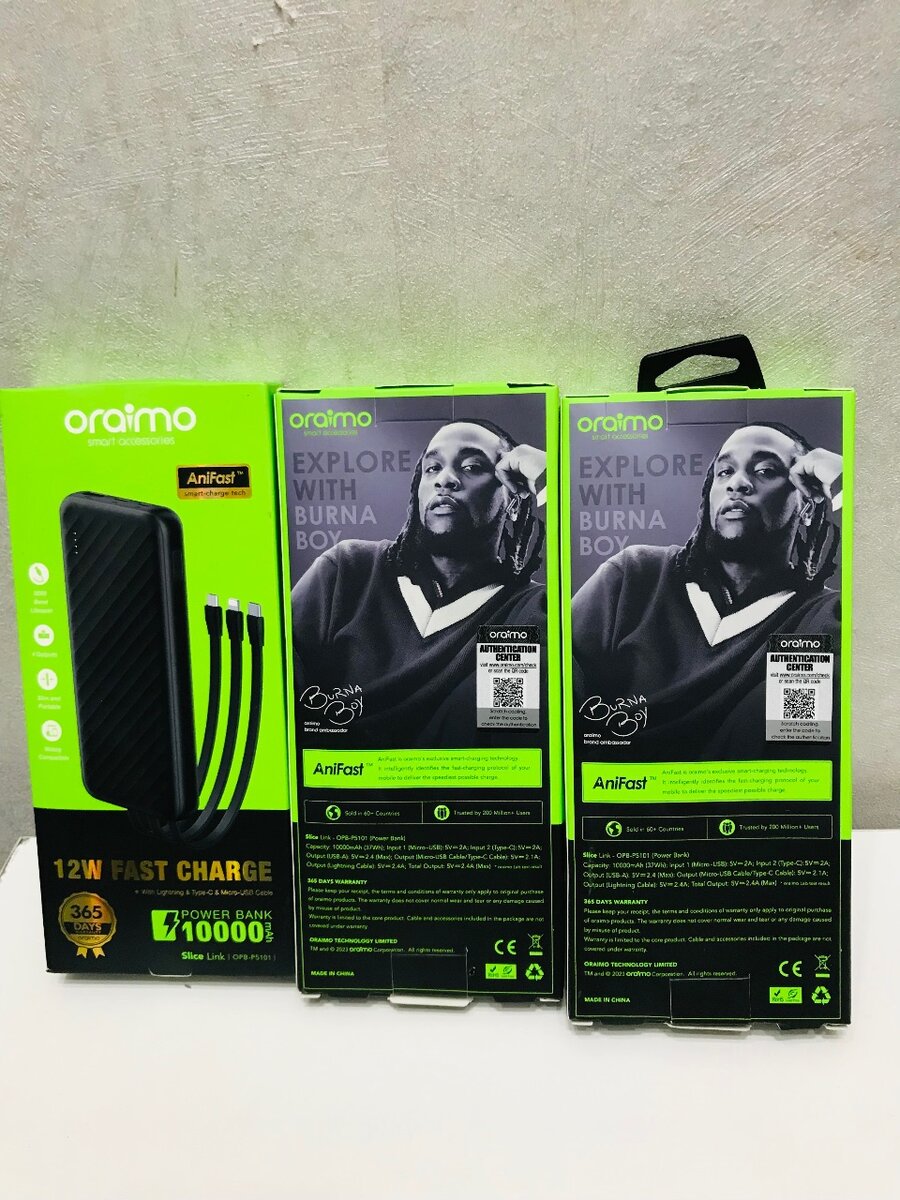 Oraimo powerbanks (10000mah)