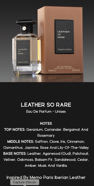 Parfum Unisexe Cuir Exclusif