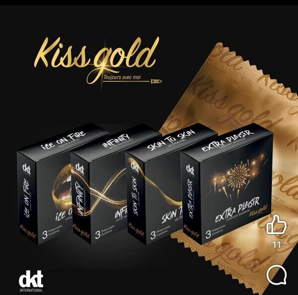 4 Préservatifs kiss Gold