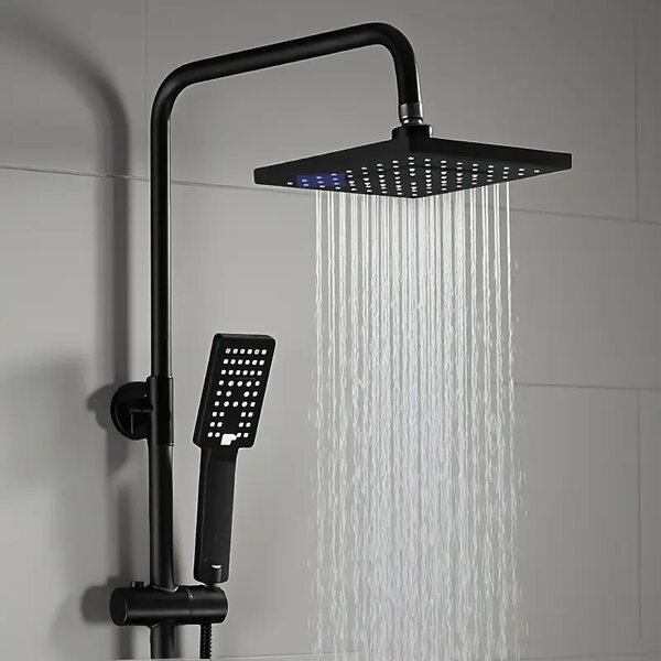 Black Dual Shower Head Set