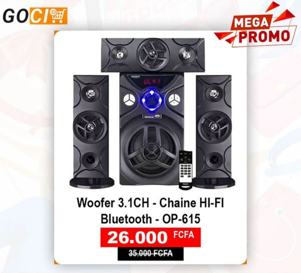 Woofer 3.1 CH -Chaine Hi-Fi Bluetooth - OP-615