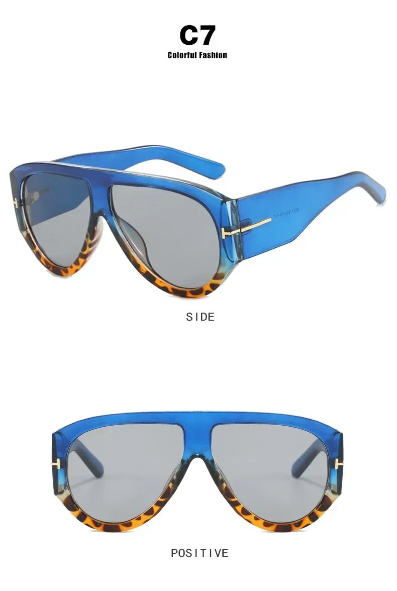 Lunettes de soleil mode bleues