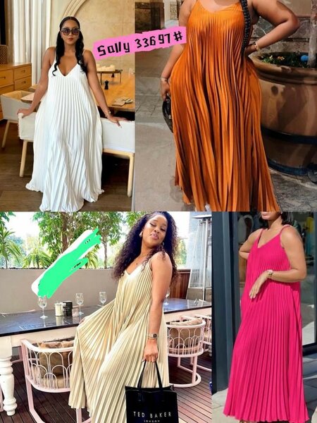 Robe plissée longue élégante