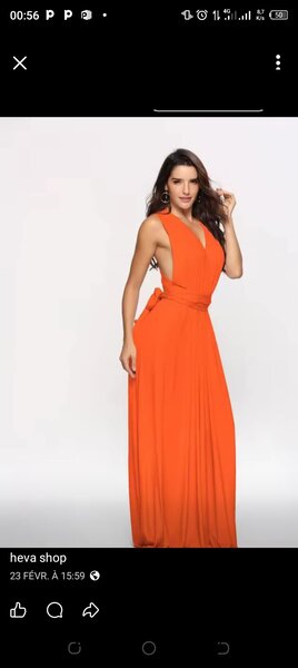 Robe Longue Orange Élégante