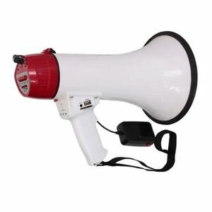 Megaphone Max - Blanc Rechargeable Ou Avec Des Piles 30 Watts Jusqu'à à 400m