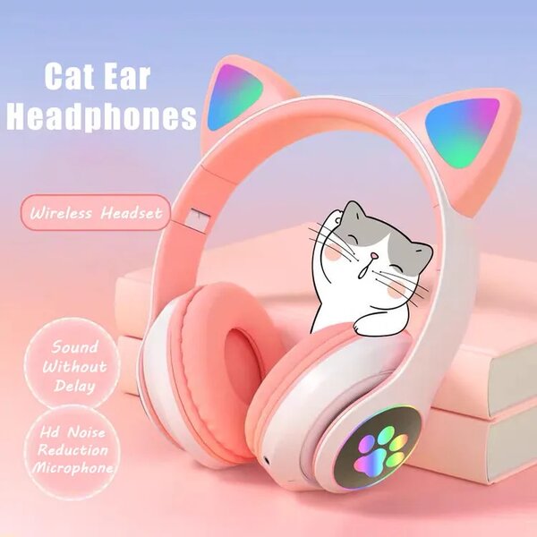 Casque sans fil oreilles de chat