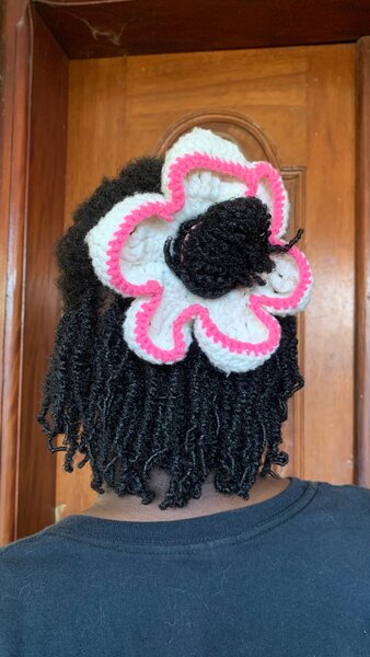 Chouchou fleur en crochet