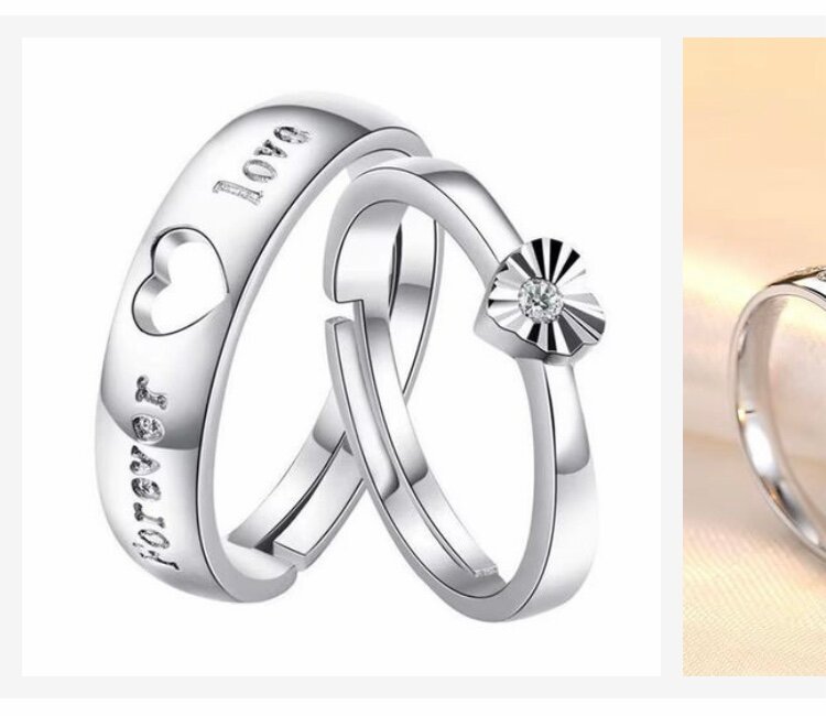 Bague Argent Couple Amour