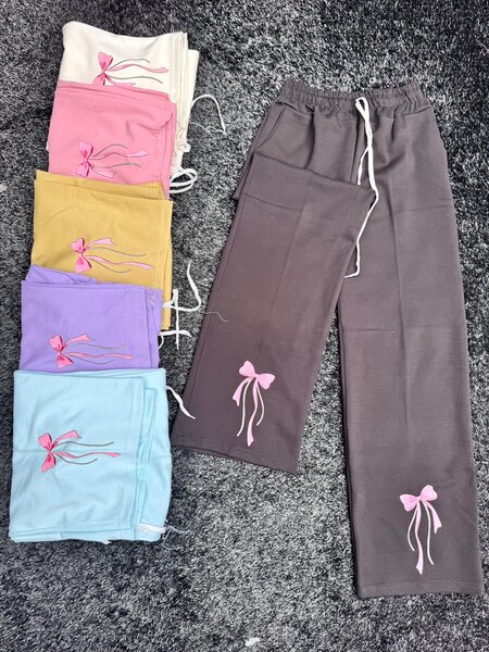 Girls' Bow Embellished Trousers