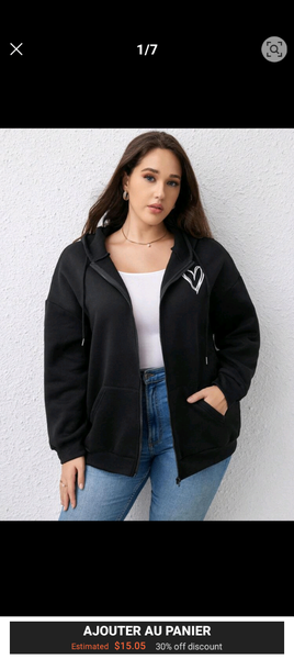 Veste à capuche noire femme